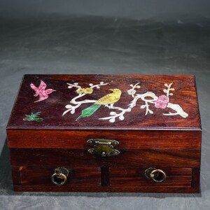 Chinese handmade carved natural rosewood carved dragon pattern jewelry cabinet/drawer box,exquisite wood carving,furniture decoration, gifts