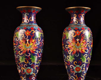 中国 花瓶 アンティーク ヴィンテージ 花柄 陶器 景徳鎮の花瓶/中国/龍/花柄/骨董 | 骨董・アンティークのオンライン 花瓶・フラワースタンド