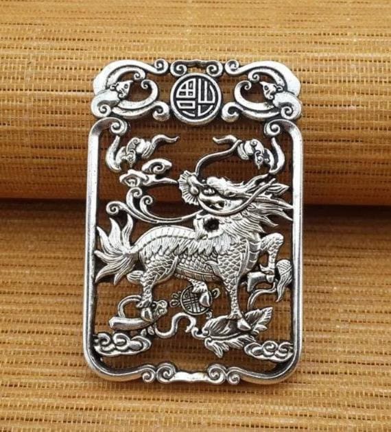 Collectibles Chinese Tibetan Silver Two sided Kir… - image 1