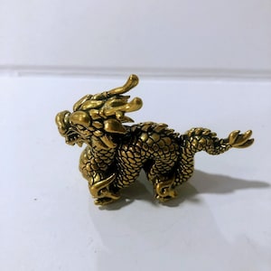 Pure copper dragon statue ornaments brass home living room office study decorations,Artwork,brass Collectible，Desktop Decor Tea pet Gift