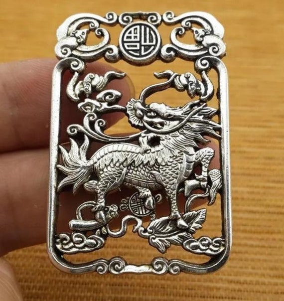 Collectibles Chinese Tibetan Silver Two sided Kir… - image 6