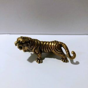 Reines Kupfer Tiger Ornamente Messing Tiger Zuhause Wohnzimmer Büro Arbeitszimmer Dekorationen, Kunstwerk, Messing Sammlerstück (Desktop Decor Tee Haustier Geschenk)