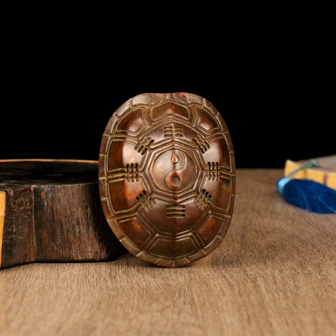 ブロンズ製の亀の甲羅の彫像の装飾品、ティーペット、ユニークな