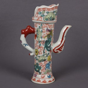 Chinesische handgemachte exquisite rosa Drachen Phönix Bambus Gelenkkanne, Teekanne, Weinkanne, seltenes Porzellan, Jingdezhen, Heimdekoration, kann verwendet werden