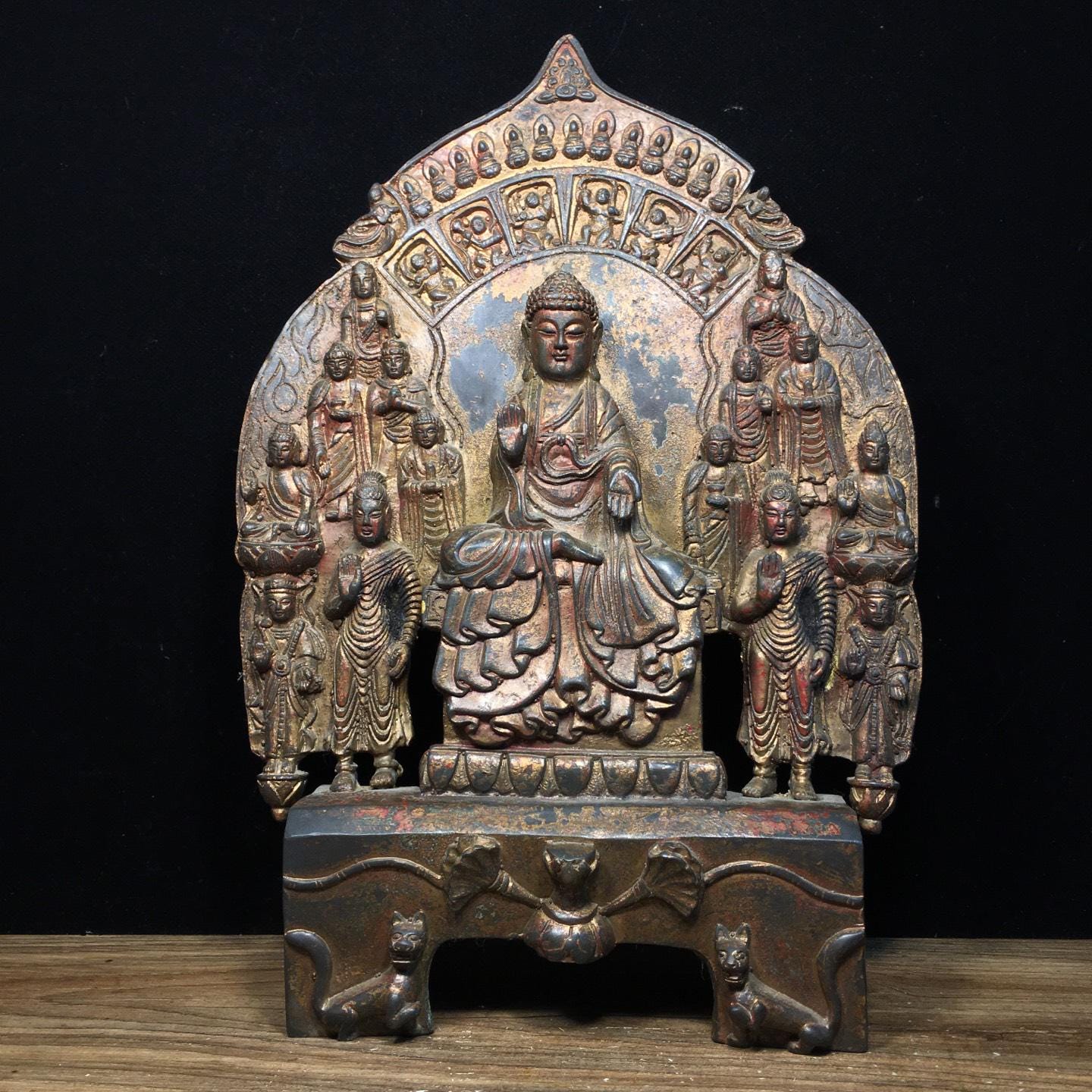 中国の手作りの銅製の仏像の装飾、デスクトップの禅の装飾、貴重で