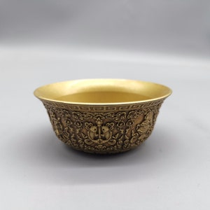 Handcarved copper Eight Treasure Pattern Bowl bowls,tea bowls,decorative bowls,unique craftsmanship,beauty,worth collecting and can be used