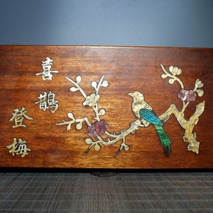 Hand geschnitzte Rosenholz eingelegte Schale Edelstein Blumen und Vögel Schmuckschatulle Aufbewahrungsbox Hochzeitsgeschenk Ornamente China Antik ， exquisit und kostbar