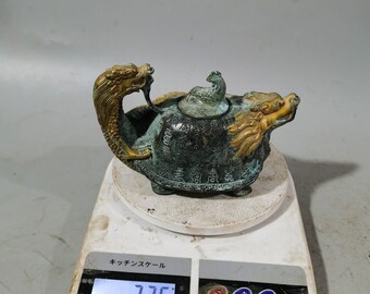 中国の手作り彫刻ブロンズドラゴンポット/ワインポット/ティーポットの