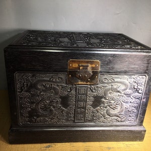 Chinese collection of handmade carved sandalwood dragon patterned boxes,storage box ornaments,rare shapes,furniture decoration,can be used