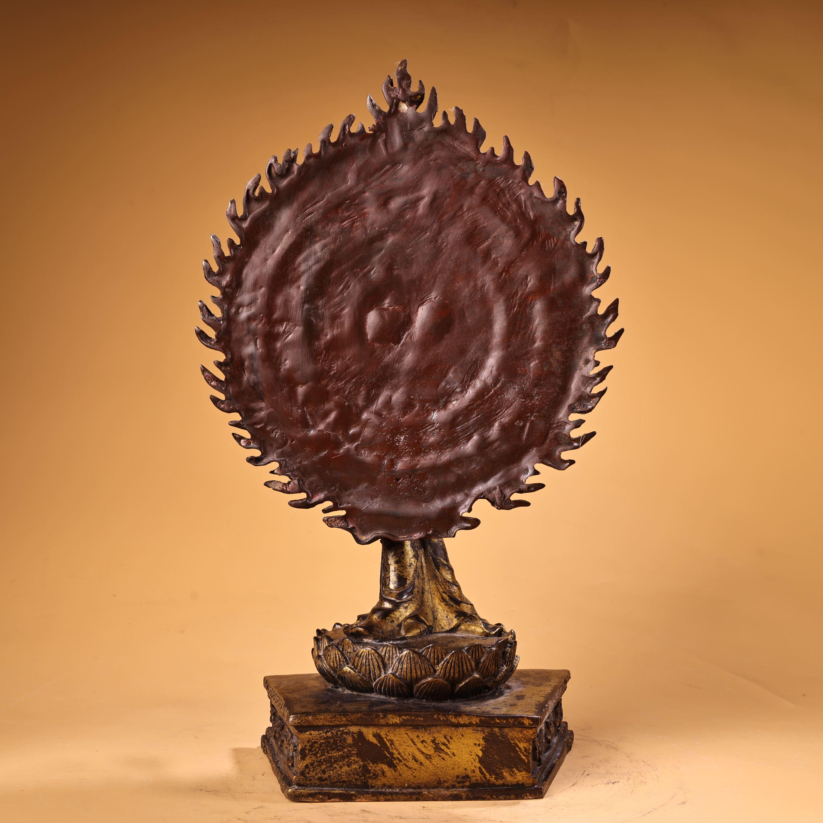 Handcarved Copper Thousand Handed Avalokitesvara Buddha Statue
