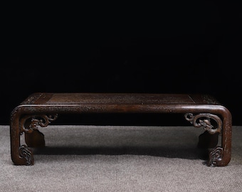 Chinese antique natural rosewood flower table/tea table/kang table, hand carved, collected, used