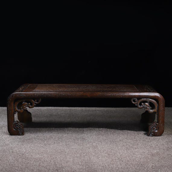 Chinese antique natural rosewood flower table/tea table/kang table, hand carved, collected, used