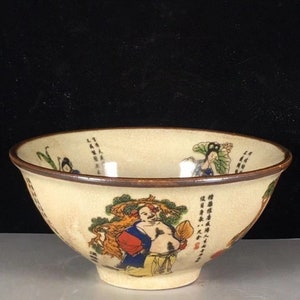 exquisite Porcelain Bowl hand-painted ancient Chinese mythological figures, the Eight Immortals collection porcelain home decoration gift