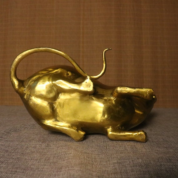 Chinese Antique Hand Carved Bronze Rat Statue Ornament,zodiac Rat