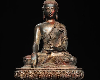 国内稀少！ 中國古代寺廟收集 銅 四腕観音 アンティークグッズ 工芸品 置物 風水開運 縁起物 飾り物 DQL-24 中国のコレクション、手彫りの銅製四腕観音像装飾品、ユニークな卓上