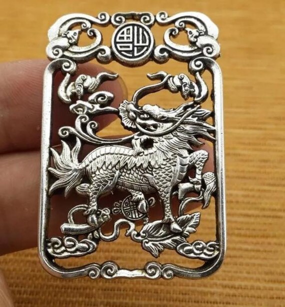 Collectibles Chinese Tibetan Silver Two sided Kir… - image 7