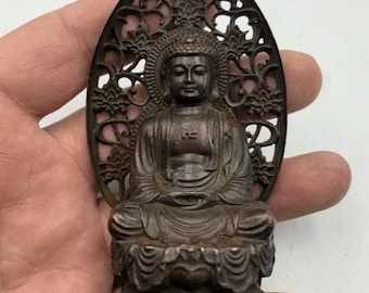 国内稀少！ 中國古代寺廟收集 銅 四腕観音 アンティークグッズ 工芸品 置物 風水開運 縁起物 飾り物 DQL-24 中国のコレクション、手彫りの銅製四腕観音像装飾品、ユニークな卓上