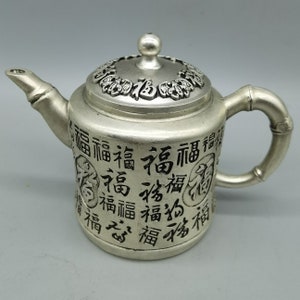 Théière chinoise Baifu en argent tibétaine, pot à vin, beau design, savoir-faire unique, décoration de meubles, à collectionner et à utiliser