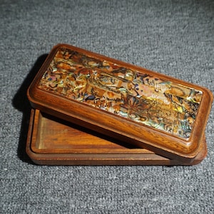 Handcarved rosewood Glasses case, exquisite and unique, gift, can be used image 1