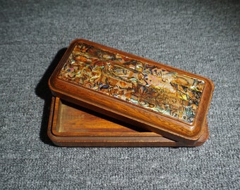 Handgesneden palissanderhouten brillenkoker, prachtig en uniek, cadeau, kan worden gebruikt