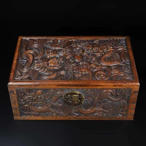 Chinese collection rosewood Dragon Pattern Treasure Box/Storage Box ornaments,unique shapes，exquisite craftsmanship,furniture decoration