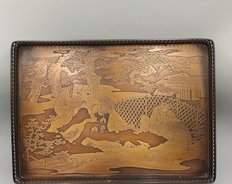 Handcarved pure copper plates/tea plates/fruit plates/decorative plates, collected in China, ancient and rare, unique gifts