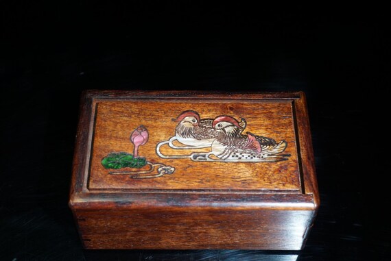 Chinese collection handmade rosewood jewelry box … - image 2