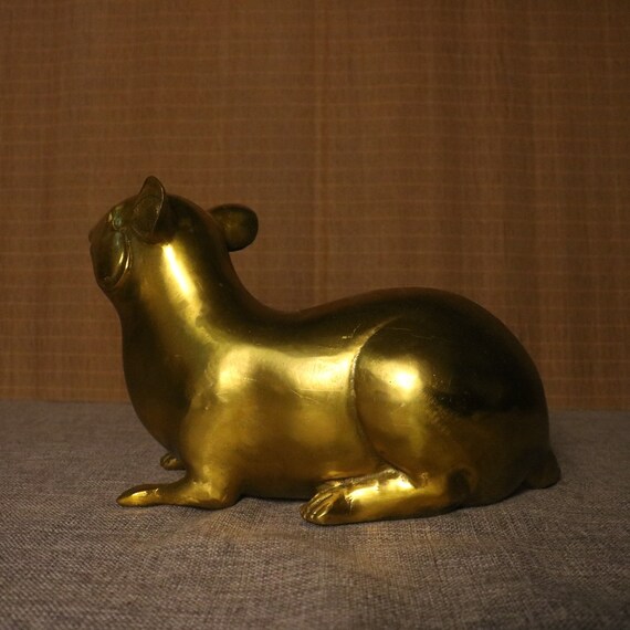 Chinese Antique Hand Carved Bronze Rat Statue Ornament,zodiac Rat