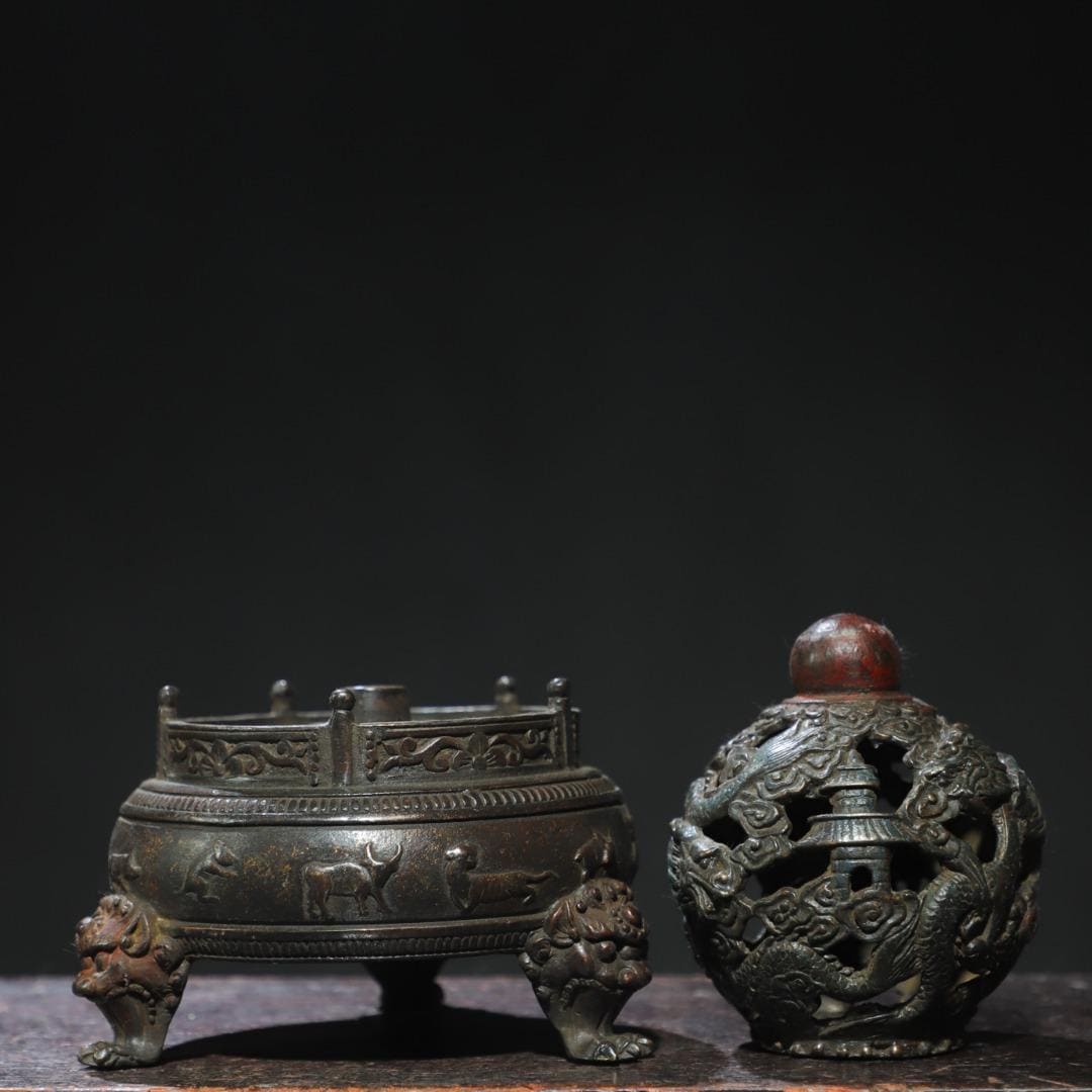 中国製の手彫り銅製香炉装飾品、家具・卓上装飾品コレクション - Etsy 日本