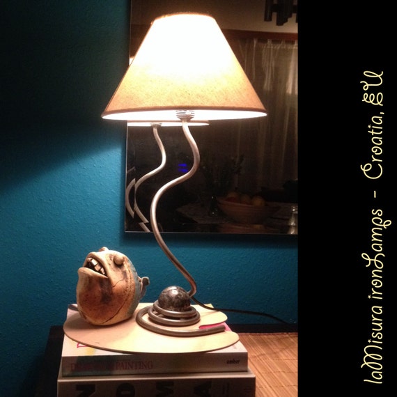 Wrought Iron Bedside Lamp Table Bedroom Lamp Handmade Home Etsy