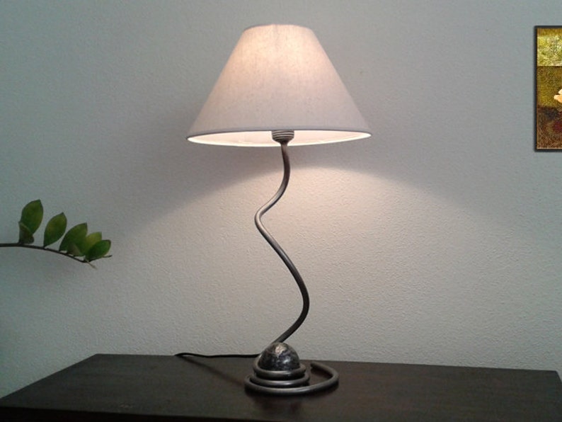 Wrought iron bedside lamp table bedroom lamp handmade home Etsy