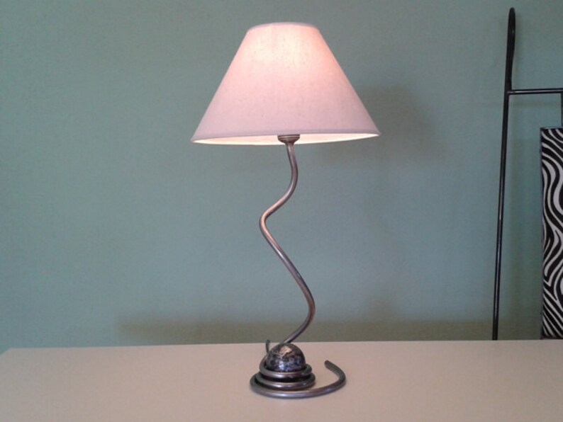 Wrought iron bedside lamp table bedroom lamp handmade home Etsy