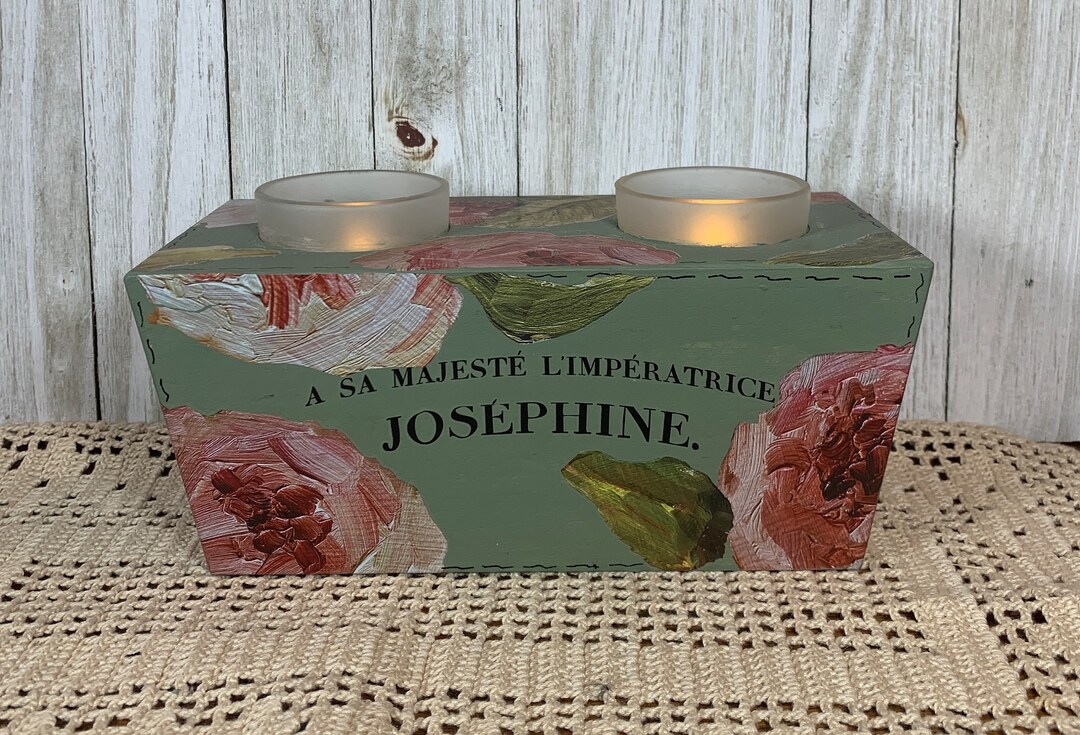 Hand Painted Sage Green Votive Candle Holder With Timer Votives Rose