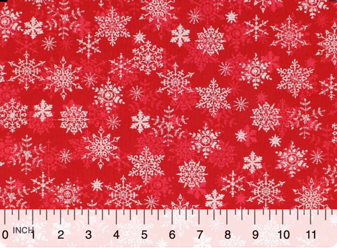 Red and White Cotton Filler Fabric - White Bubbles on Red Background - Sold  by the HALF Yard