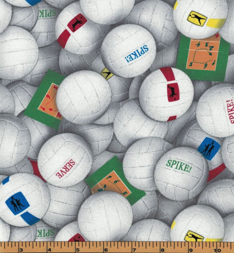 Volleyball Fabric Elizabeth's Studio Fabrics 100 Etsy