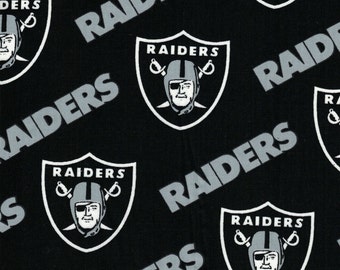 Oakland Raiders Fabric- NFL - 100% Cotton High Quality Fabric- by Fabric Traditions