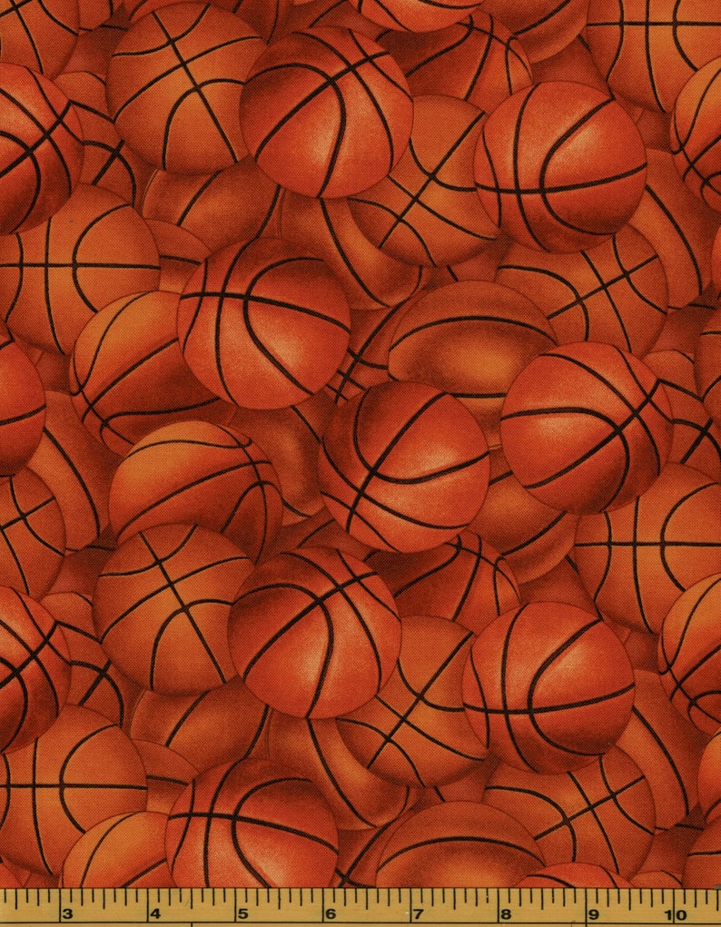 Basketball Fabric Packed Basketballs Sports Collection by Etsy