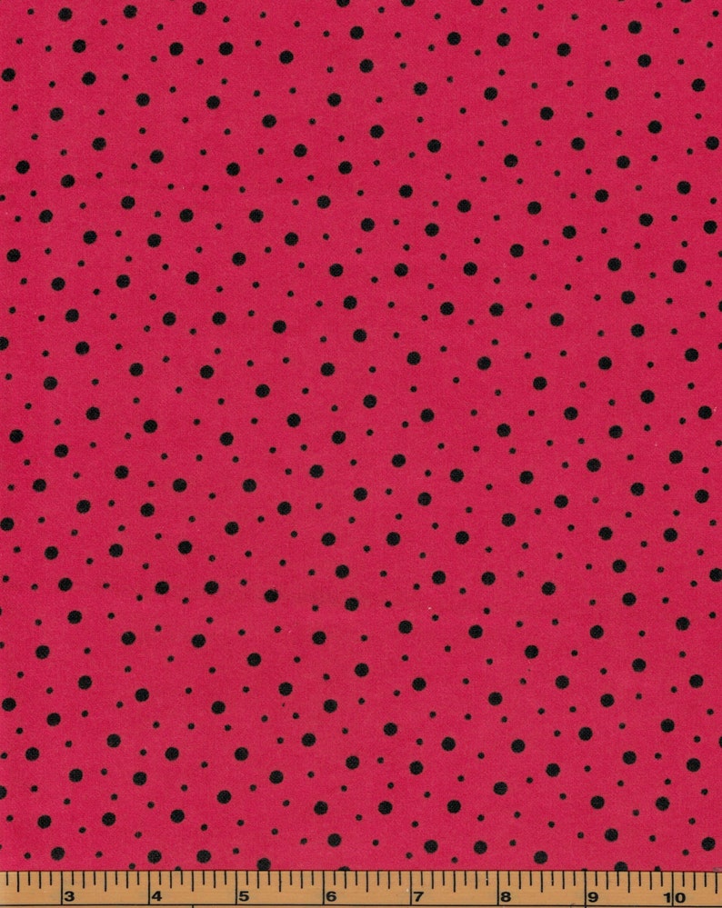 Polka Dot Flannel Black Polka Dot On Red Background Flannel Fabric 100 Cotton