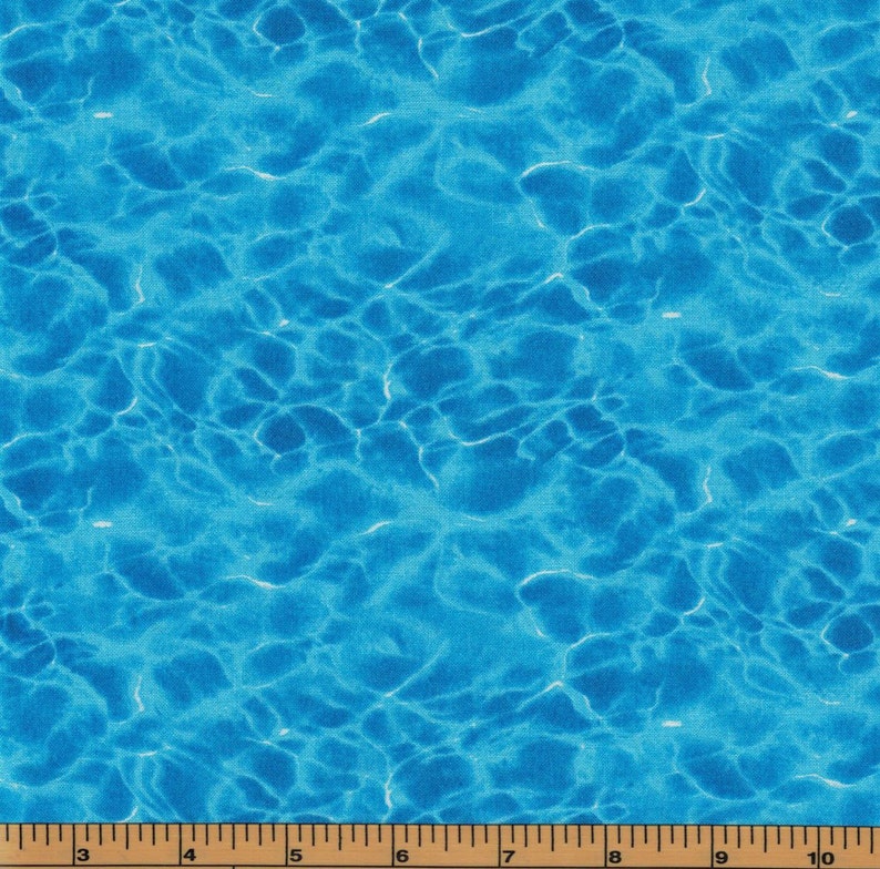 Blue Water Fabric Fabric That Looks Like Water Landscape Etsy