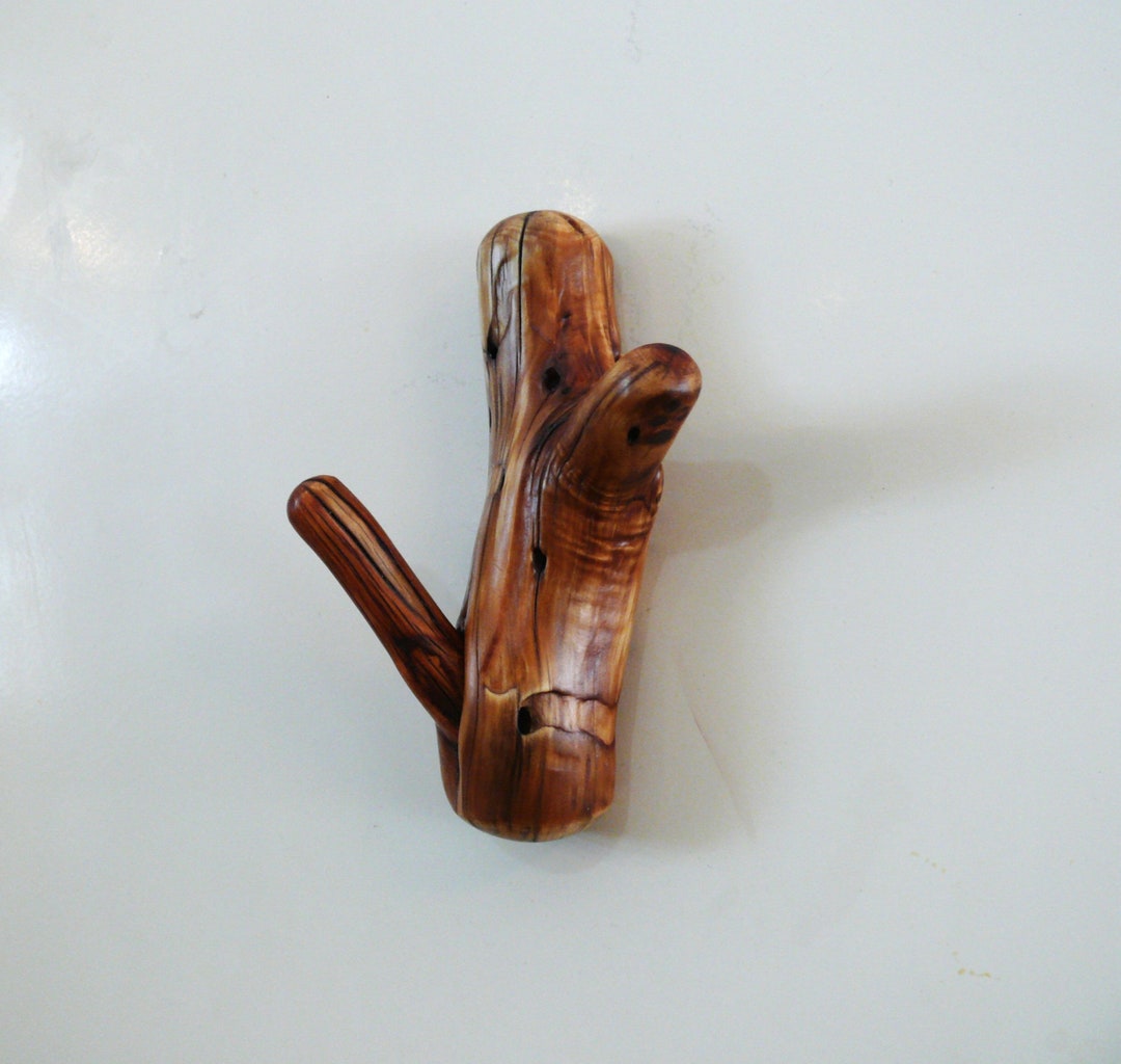 Juniper Tree Branch Hook for Key Rack, Potholder Hanger, Dish