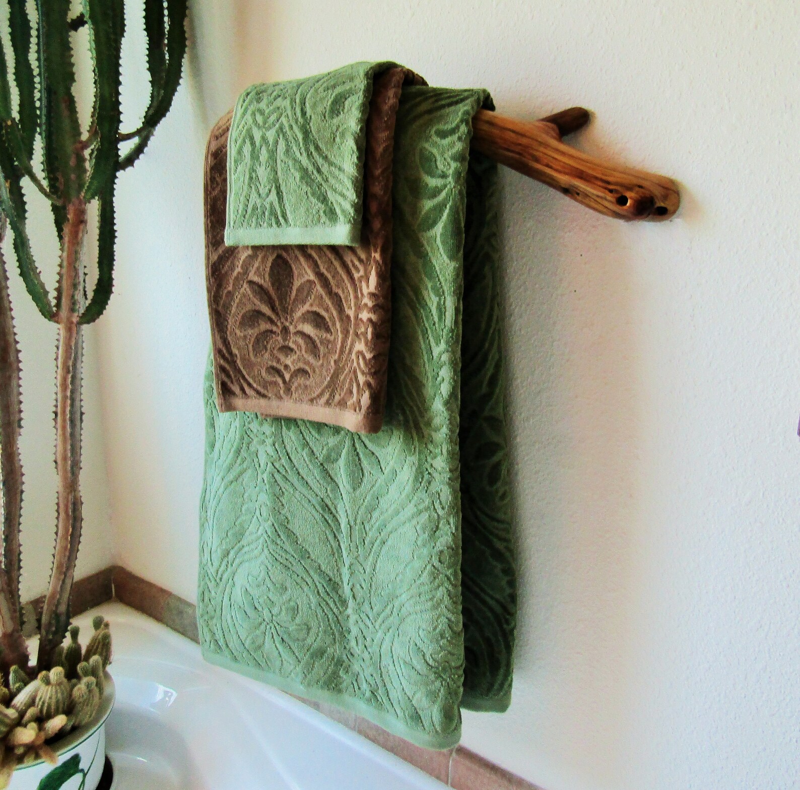 Natural Juniper Tree Branch Towel Bar for woodsy towel rack Etsy