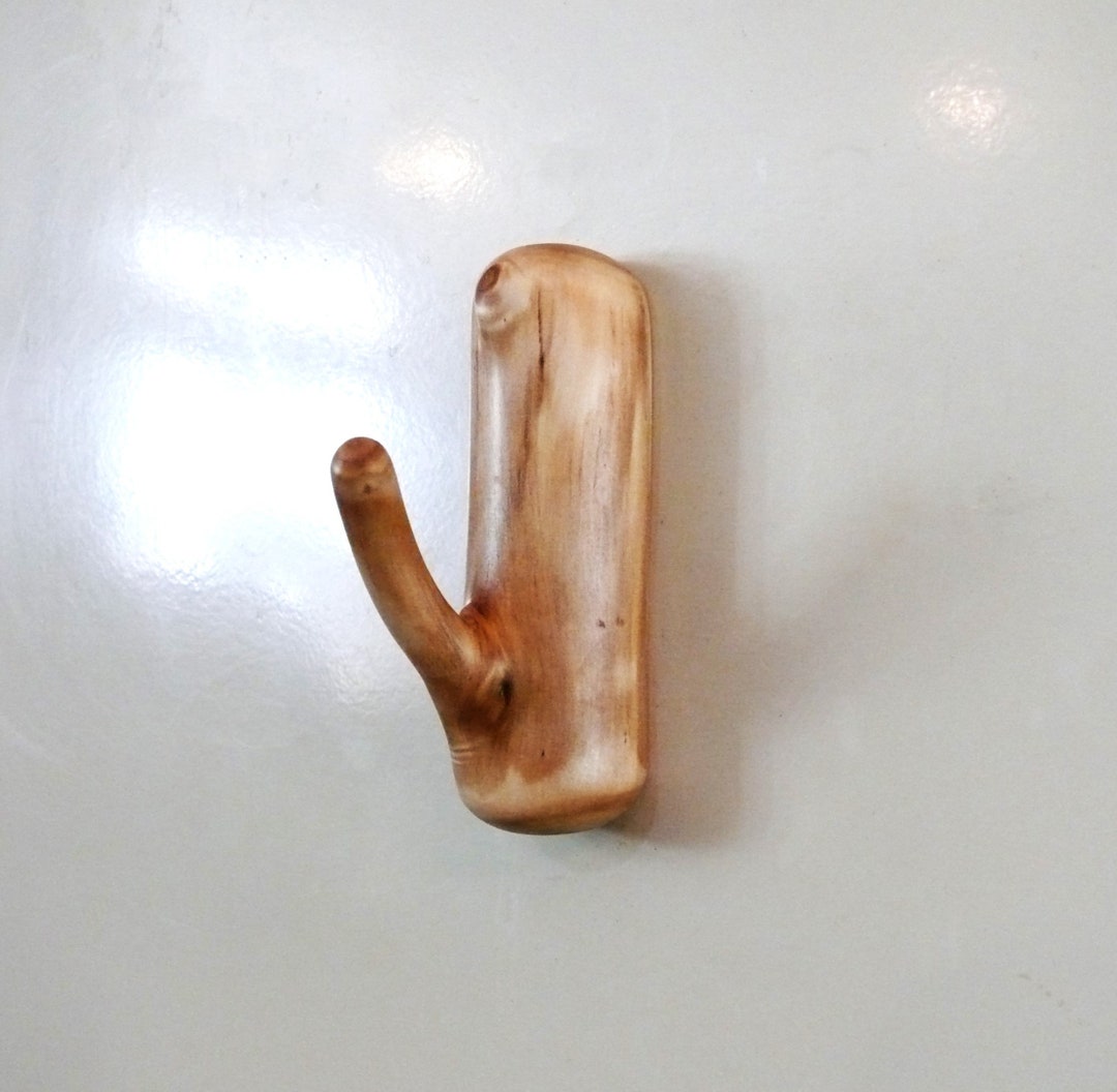 Cottonwood Tree Branch Hook Key Holder, Potholder Hook, Kitchen Towel Hook, Log Cabin