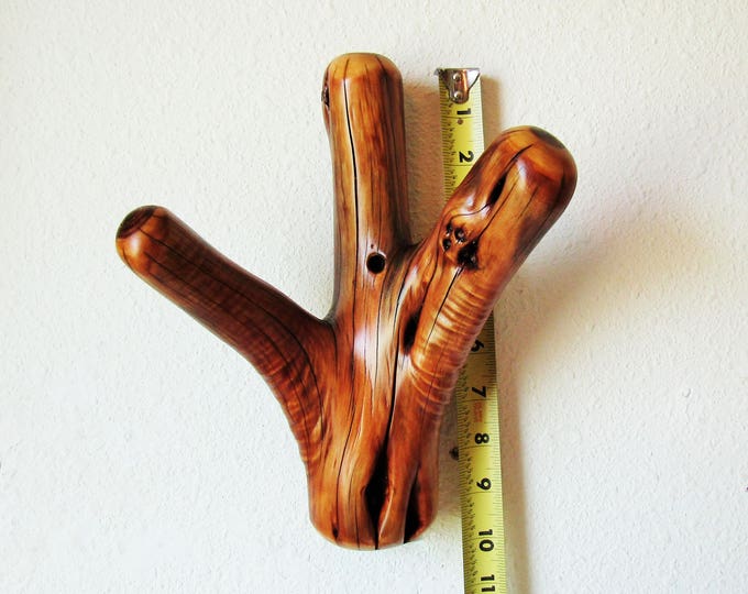 Juniper Tree Branch Wall Hook With Triple Hooks for Natural Etsy