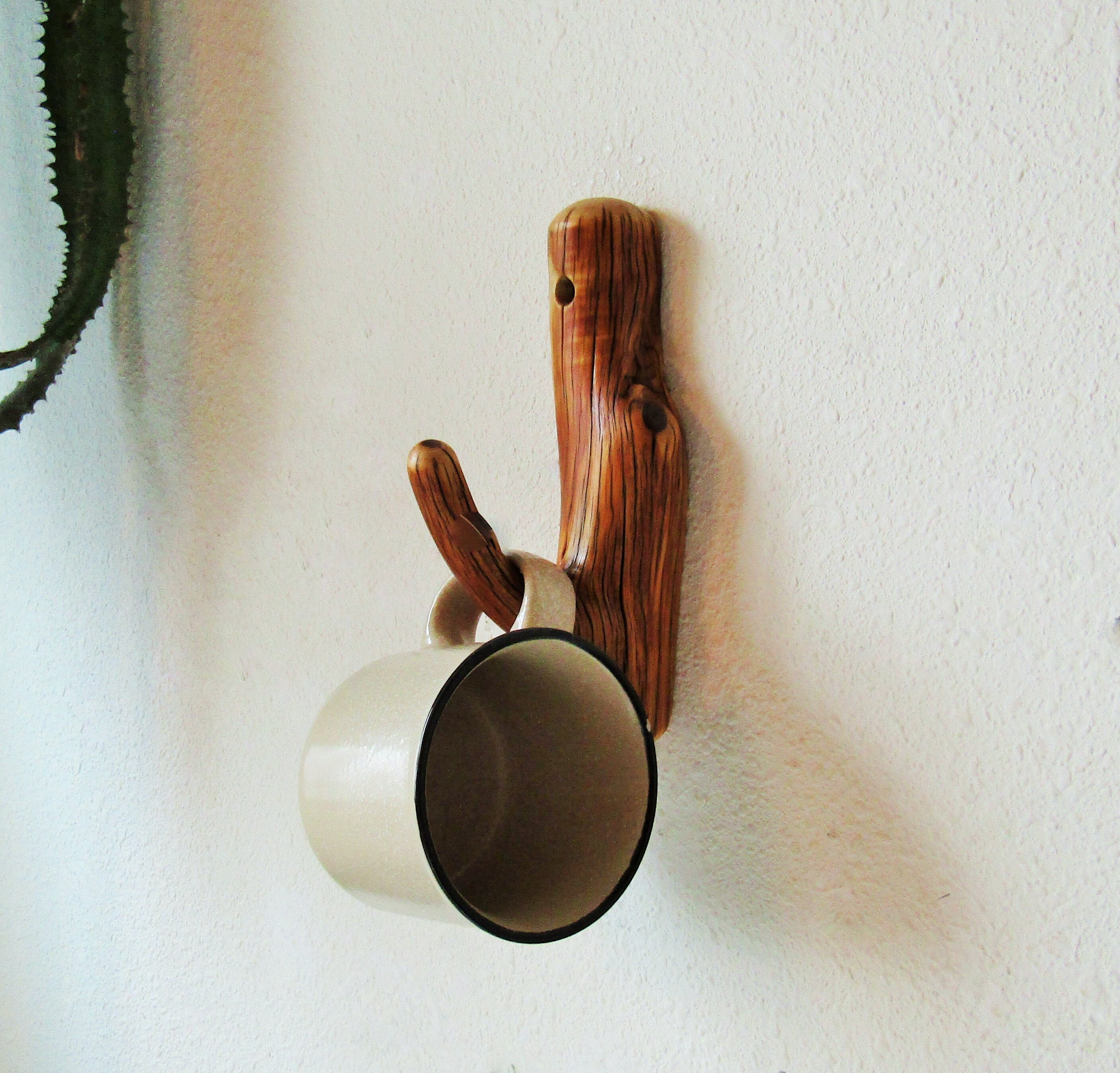 Rustic 7/" Cast Iron 4-Hook Coat Hook Rack Hall Tree Lodge Cabin Mirror