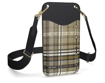 Equestrian Authentic Nappa Leather Penzance Leather Phone Case With Strap Elegant Chaos Bit Leather Bag. Original Art Work