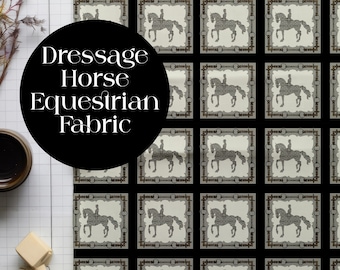 Doma caballo tela ecuestre arte equino de lujo para tapicería decoración personalizada del hogar y proyectos de costura 42x36 pulgadas algodón puro