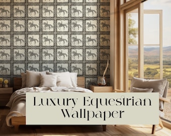 Equestrian Wallpaper Dressage Horse Art Equestrian Home Decor Equestrian Art  Accent Wall Wallpaper Farmhouse Wallpaper Bit and Rein Pattern