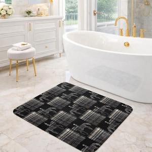 Snaffle Bit Piaffe Plaid Dressage Memory Foam Bath Mat