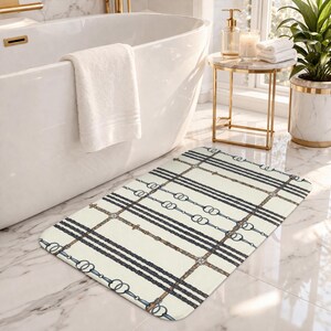 Ivory Snaffle Bit Memory Foam Bath Mat Equestrian Home Decor