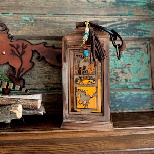 Running Bucking Mustang  horse Lantern Equestrian Home Decor - Equestrian Candle Lighting - Specialty Equestrian Decor - SouthWestern Decor